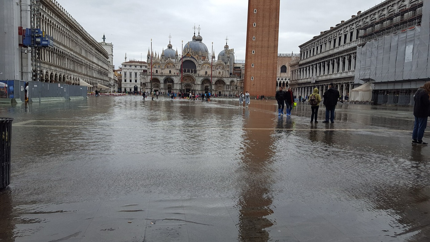 Piazza San Marco under water during acqua alta